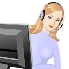 vector young beautiful girl telephone operator N6