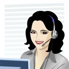 vector young beautiful girl telephone operator N7