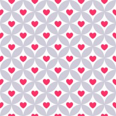 Heart shape vector seamless pattern Pink color N7