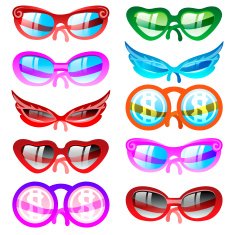 Sunglasses set Vector icons