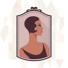 Retro background with beautiful girl of 1920s style N5