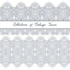Vector Set of Vintage Template with Ornate Laces N4