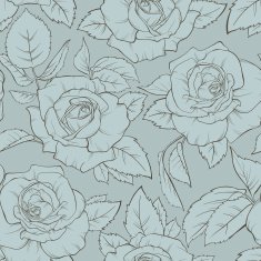 Rose vector seamless pattern N3