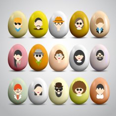 Male and female faces avatars N2