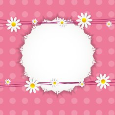 Flora Daisy Framel Design Vector Illustartion N3