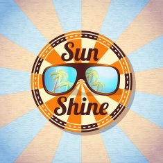 Sunglasses with reflected palms and sky Vector