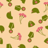 9 May Victory day Seamless pattern Background of cloves Cap N2