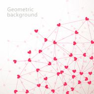 Valentine&#039;s day geometrical background Vector illustration N2