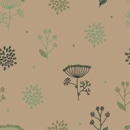 Elegance Seamless pattern with flowers Ukraine dill N2