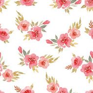 Seamless pattern watercolor flowers N17