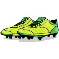 Vector Cartoon Light Green Soccer Boots
