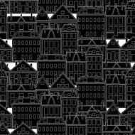 Houses Vector seamless pattern vintage N6