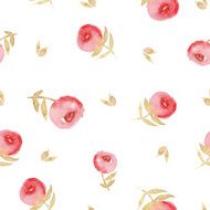 Seamless pattern watercolor flowers N19