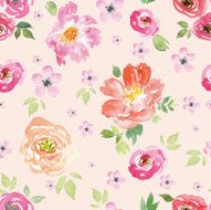 Seamless pattern watercolor flowers N21