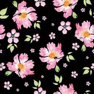 Seamless pattern watercolor flowers N26