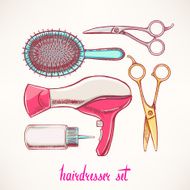 Set with colorful accessories hairdressing