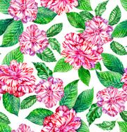 seamless exotic floral pattern pink camellias and tropical leav N3