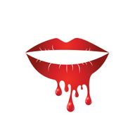 Vector of mouth with blood bleeding