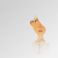 Double exposure girl illustration Tree concept N5