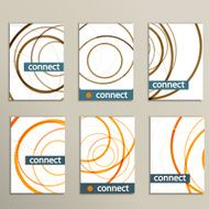 Six vector pattern with abstract circle brochures N5