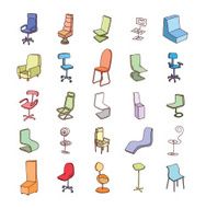 Chair collection vector illustration