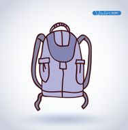 Backpack hand drawn vector illustration