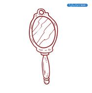 pink hand mirror vector illustration