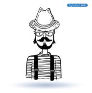 hipster style hand drawn illustration N31