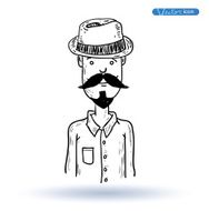 hipster style hand drawn illustration N32