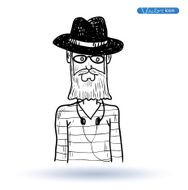 hipster style hand drawn illustration N33