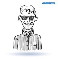 hipster style hand drawn illustration N34