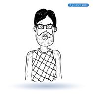 hipster style hand drawn illustration N35
