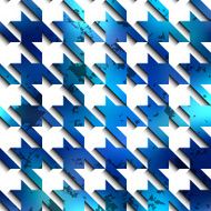 Hounds-tooth blue pattern on white background