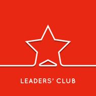 Star icon with shadow on red background Vector illustration