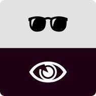 abstract glasses with eye icon for design