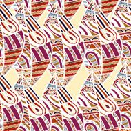 Seamless ethnic African doodle bright floral pattern Vector ill