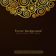 Vintage vector abstract background with golden curls N6