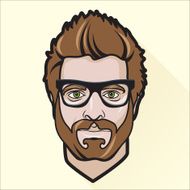 Flat design man&#039;s portrait N3