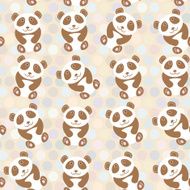Polka dot background pattern Funny cute panda on background