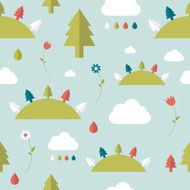 Child seamless pattern Forest concept N5