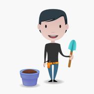 Man &amp; Gardening illustration