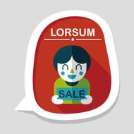 SALE Shopaholic flat icon with long shadow eps10 N89