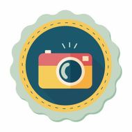 camera flat icon with long shadow N57