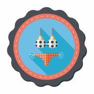 Swimming suit flat icon with long shadow N44