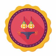 Swimming suit flat icon with long shadow N45