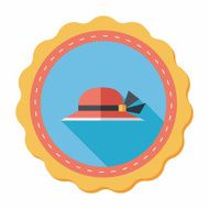 Women hat flat icon with long shadow N53