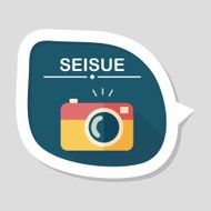 camera flat icon with long shadow N58