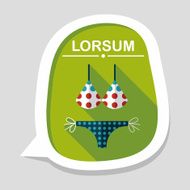 Swimming suit flat icon with long shadow N46