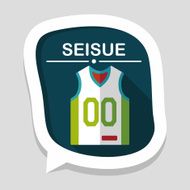 basketball clothing flat icon with long shadow eps10 N53