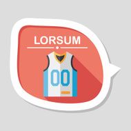 basketball clothing flat icon with long shadow eps10 N54